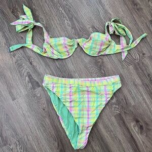 Dippin Daisys Colorful Plaid Bikini Set